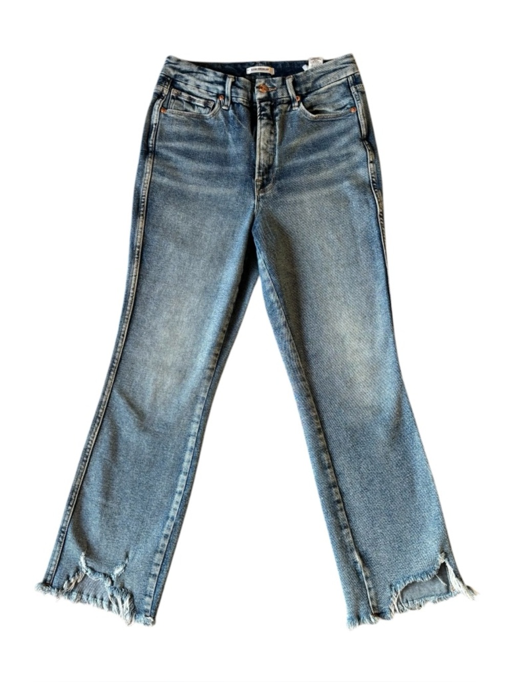 Good American Good Curve Straight Jeans Size 10/30 raw‎ hem